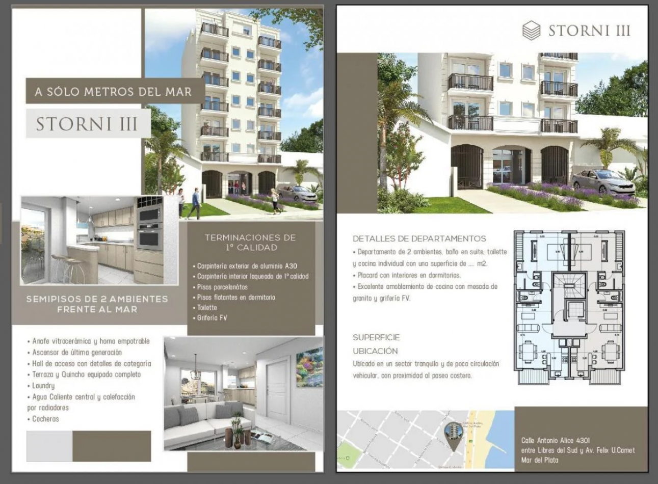 SEMIPISO 2 Ambientes frente al mar c/LAUNDRY, SOLARIUM y QUINCHO. CONSULTE POR COCHERA!